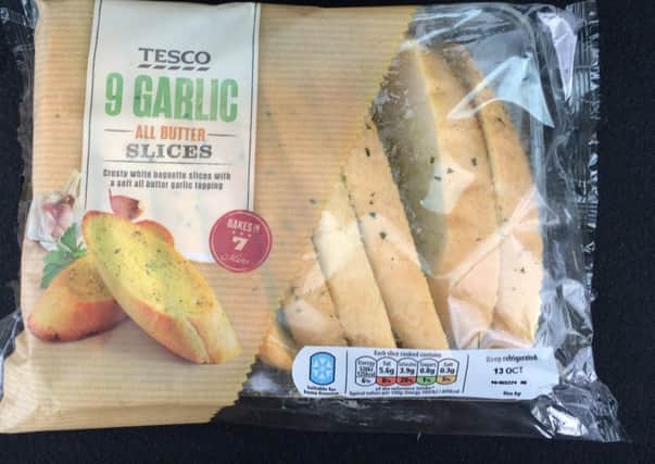 Garlic bread  slices which were withdrawn from sale