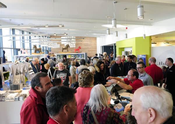 Crowds flocked in on the visitor centre's first day of opening yesterday. Pictures: Michael Gillen