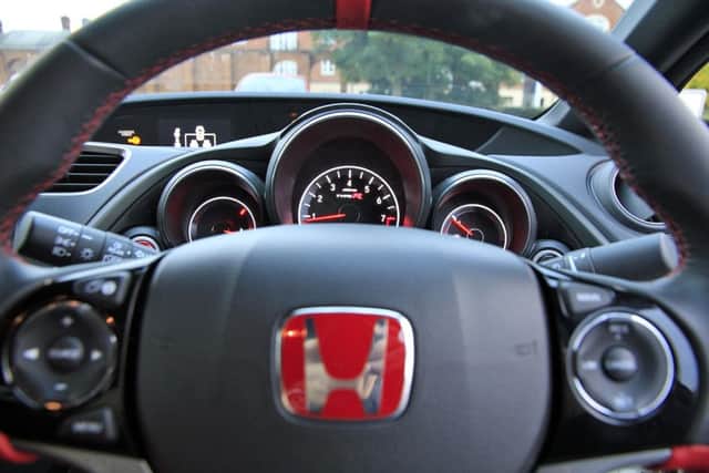 The interior of the 2015 Honda Civic Type-R.