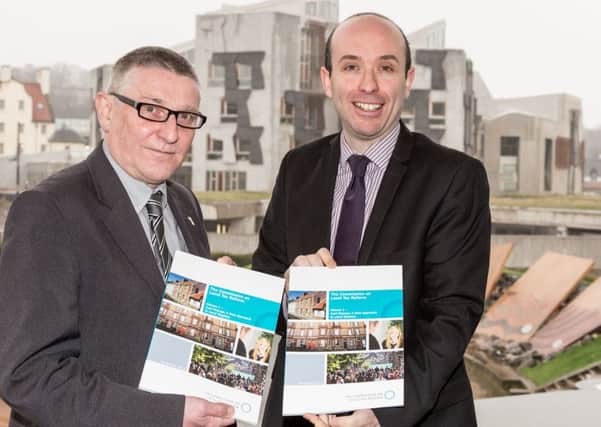 Co-chairs of the report, President of COSLA, Councillor David ONeil and Marco Biagi MSP