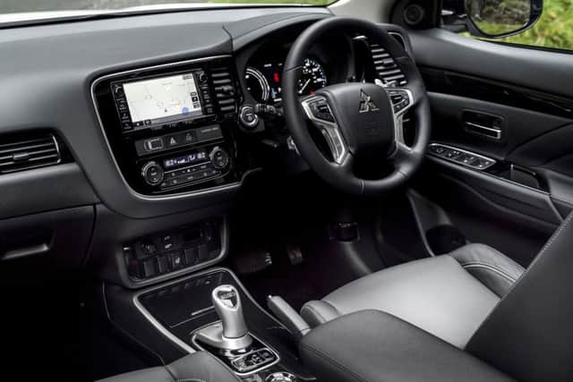 The interior of the 2015 Mitsubishi Outlander PHEV.