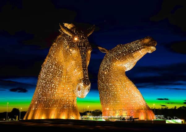 The Kelpies are the venue for the spectacular Fire and Light on New Year's Day