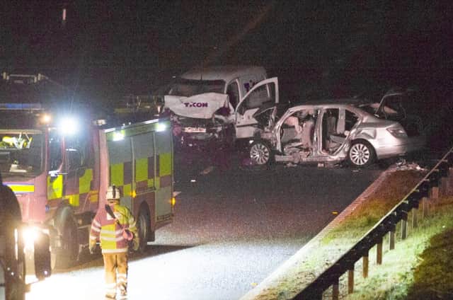 A section of the motorway was closed as the accident was investigated