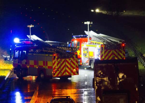 Three people died after the crash on the M9 on Friday night