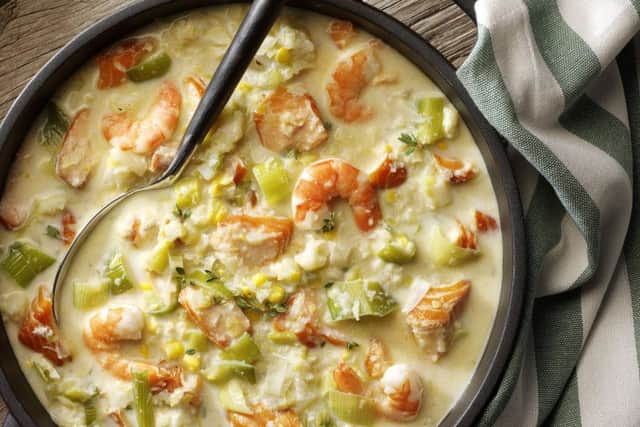 Make a special dish on St David's Day with Hot Smoked Salmon and Prawn Chowder.