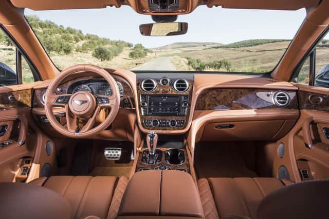 The interior of the 2016 Bentley Bentayga.