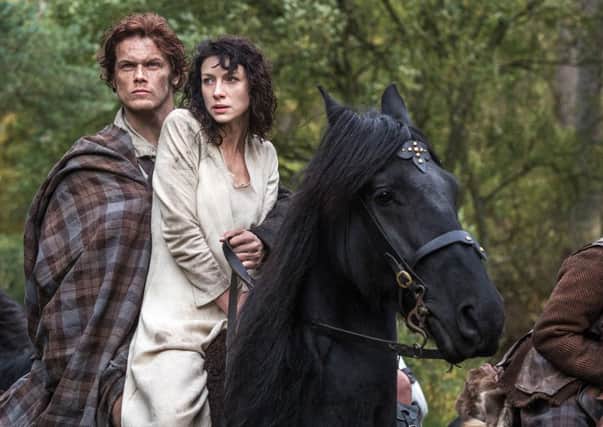 Outlander Claire and Jamie in the hit TV show.