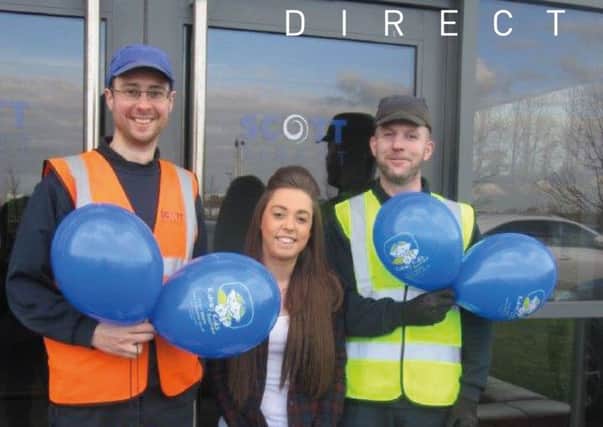 Staff at Scott Direct in Grangemouth have backed Kidney Kids Scotland