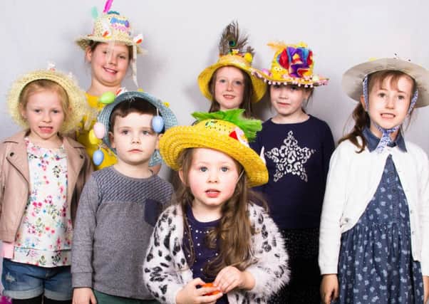 Children display their Easter bonnet creations at an Easter Bonnybridge Gala fundraiser