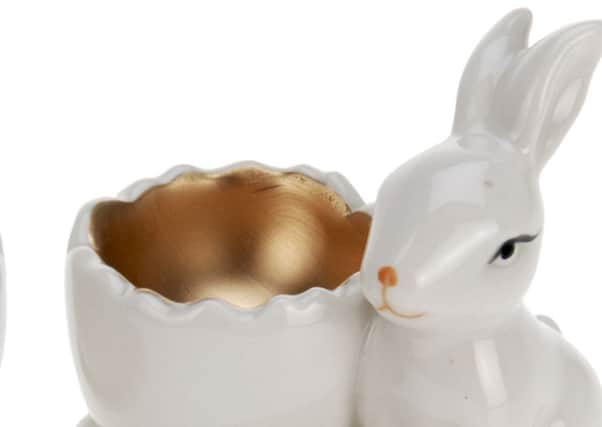 Easter Bunny Egg Cups, Dobbies stores. Photo: PA Photo/Handout.