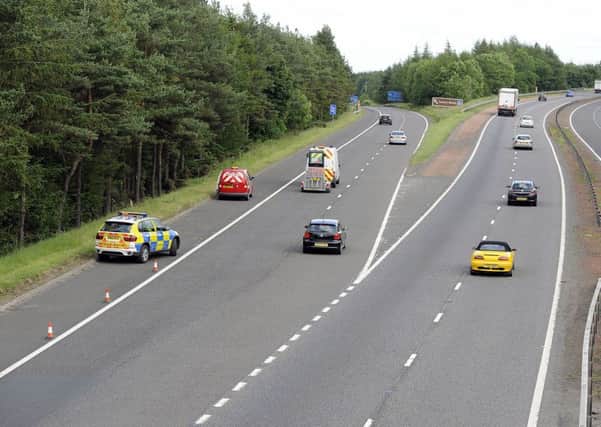 The scene of the crash on the M9. Picture: Michael Gillen