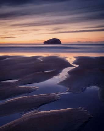 Winning photograph of the bass Rock from Seacliff Beach by Bo'ness photographer David Queenan for the Scottish nature Photography awards