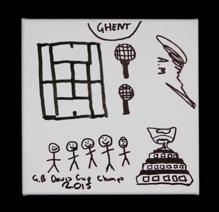 Andy Murray's painting will be up for grabs today