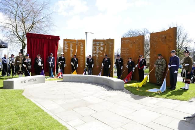 The unveiling of Camelon War Memorial
Picture: Michael Gillen