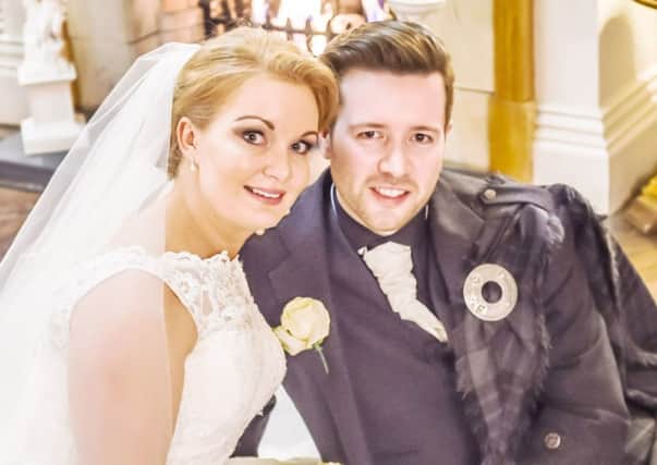 Gillian Wright and Stuart Ryan who were married on March 19, 2016. Picture: Emma Gray