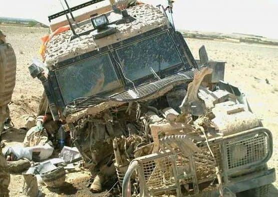 The picture of an Army vehicle hutchison used to back up his lies. Picture supplied by Hutchison