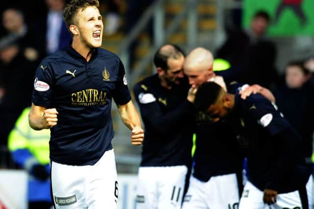 Will Vaulks scored yet another late goal for Falkirk. Picture by Michael Gillen.