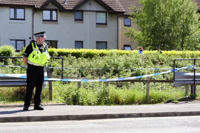 Police cordoned off an area of the Forth and Clyde canal
Picture: Michael Gillen