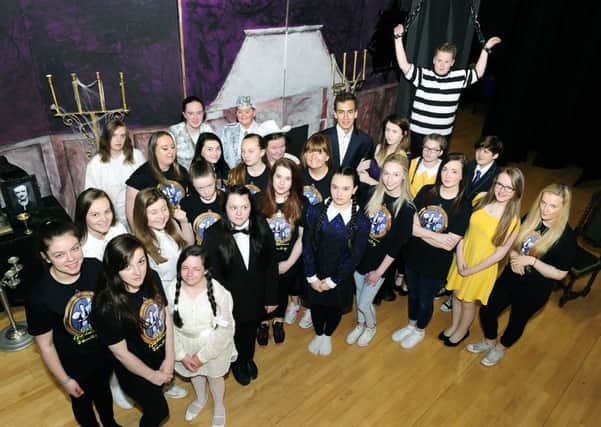 The cast of Grangemouth High School's production of The Addams Family