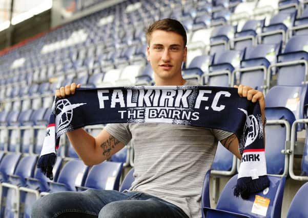 Luca Gasparotto signs for Falkirk Football Club. Picture Michael Gillen.