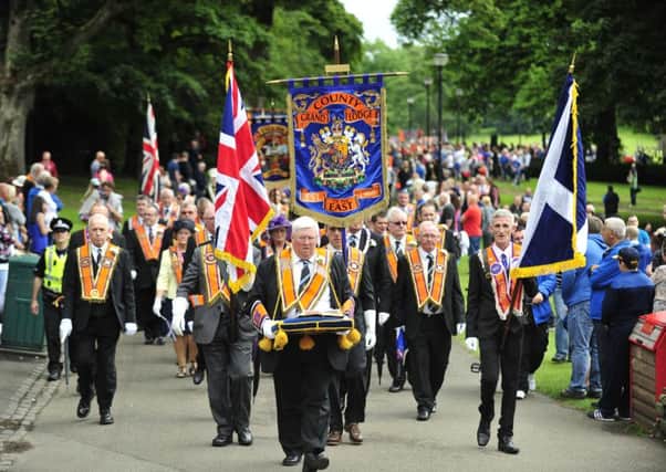 The Orange Walk through Falkirk was a colourful - but peaceful - event