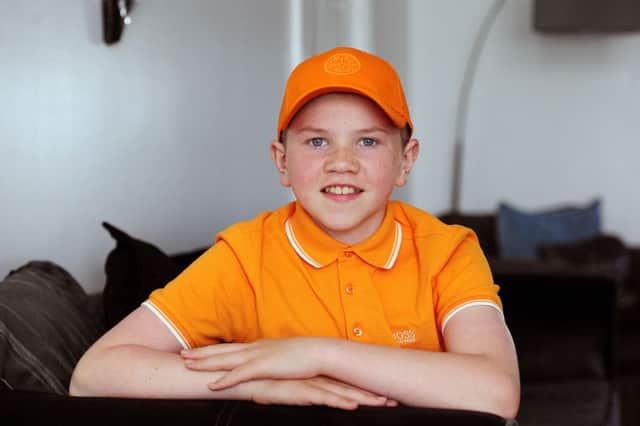 Mini boxing champ Lee Welsh  who has recovered from non Hodgkin Lymphoma
Picture: Michael Gillen