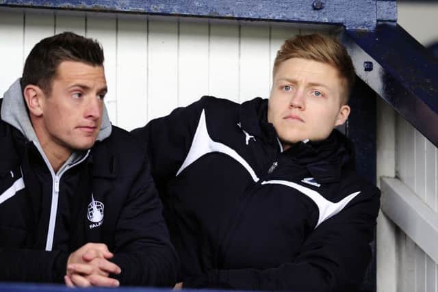 Defenders Aaron Muirhead and Peter Grant. Picture Michael Gillen