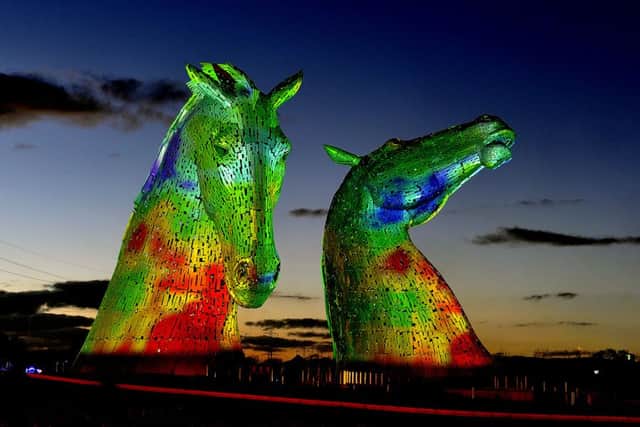 The Kelpies will be lit up green on Sunday to mark the work of the Samaritans
Picture: Michael Gillen