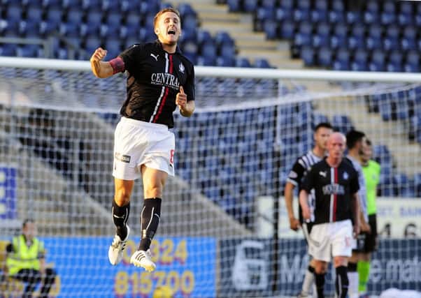 Will Vaulks celebrates his last goal in Falkirk colours against Elgin (pic Michael Gillen)