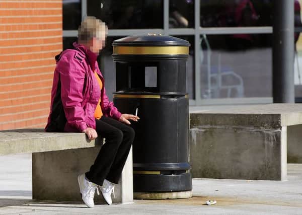 Another smoker flouts the don't light up rules at Forth Valley Royal Hospital
Picture: Michael Gillen