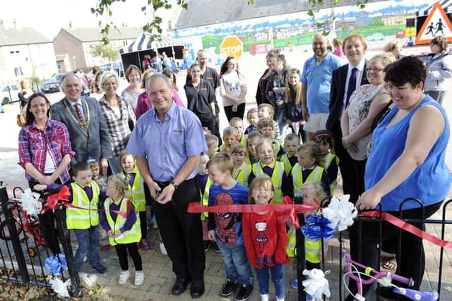 The opening of the refurbished waste ground in Seaforth Road, Langlees, by community group BULB in 2014. Picture: Michael Gillen