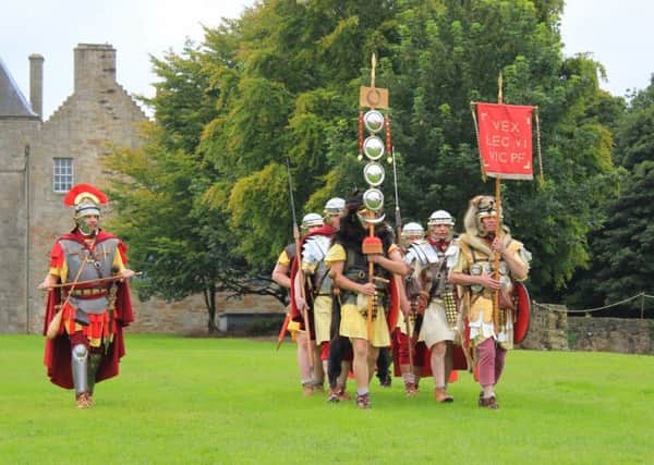 Centurions march on Falkirk during Roman Week