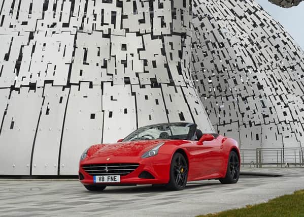Ferrari launch new California T model from the Kelpies in Falkirk