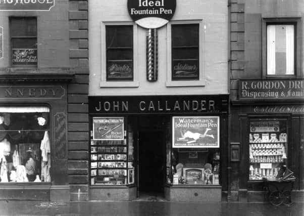 Callander's shop with the giant fountain pen