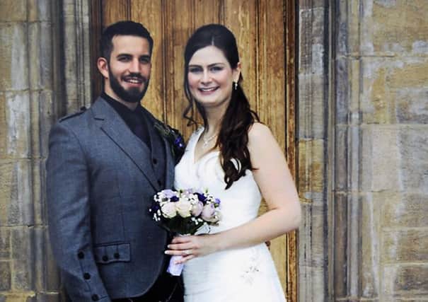 Lukas Ehrhardt and Laura Anderson who were married in Callendar House