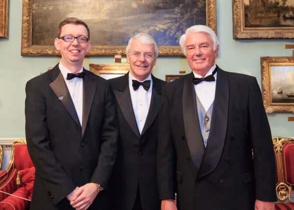 Lea Milligan, Executive Director of Mercy Ships UK, Sir John Major and Don Stephens, Mercy Ships founder at the Mercy Ships Mansion House 2016 fundraising dinner.