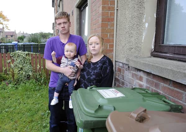 Daniel and Stephanie have been forced to store baby Kian's nappies in their brown bin