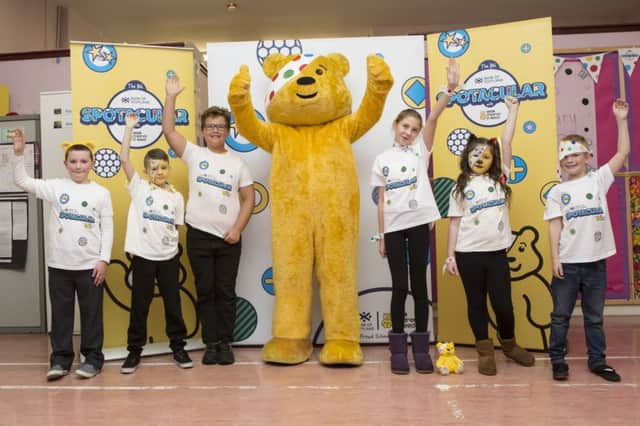 Pudsey, the iconic BBC fundraising bear, was a guest of Limerigg Primary