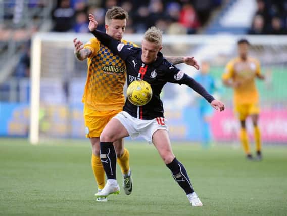 Craig Sibbald was in the thick of the midfield action. Pic by Michael Gillen.