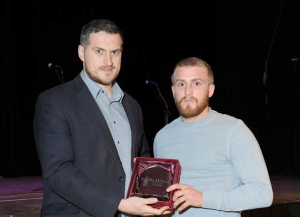 Falkirk council sports awards 2015, March 2016   David Oliver (Falkirk Herald Sports Editor) awards first ever professional sports star award to lightweight boxer Stevie Beattie.  Voted for by readers