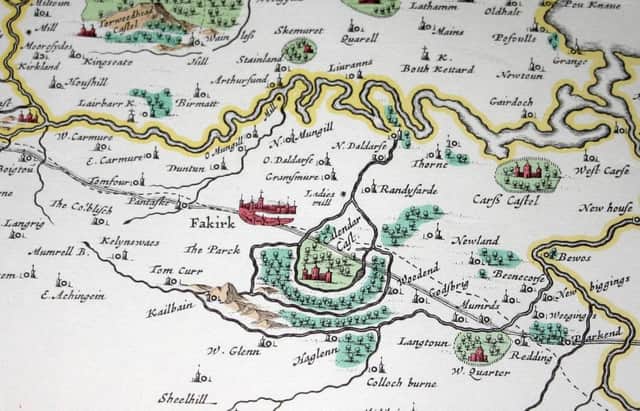 Map of Falkirk area from around 1590.