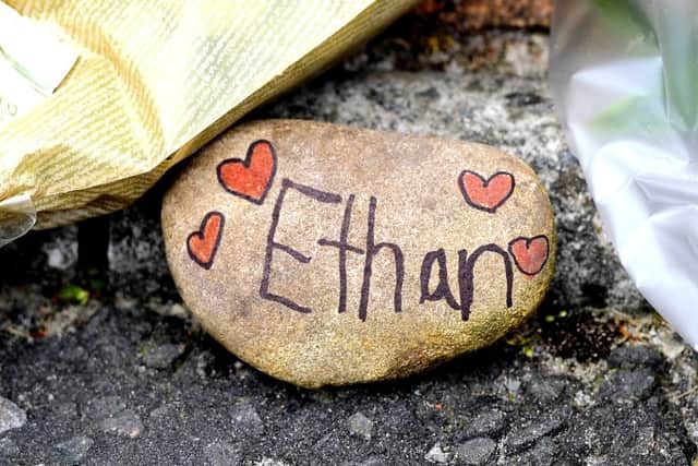 One of the memorials left at the scene where Ethan died