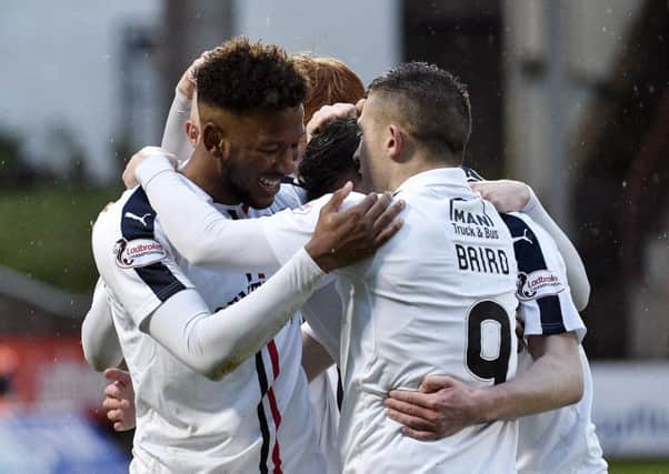 Falkirk drew 1-1 at East End Park, Dunfermline in their Boxing Day clash. Pic by Craig Halkett
