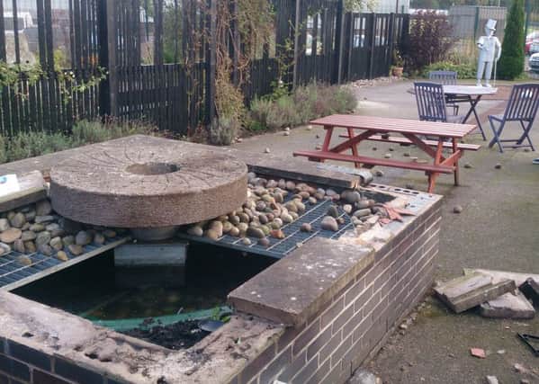 The damage at the sensory centre's garden back in October last year