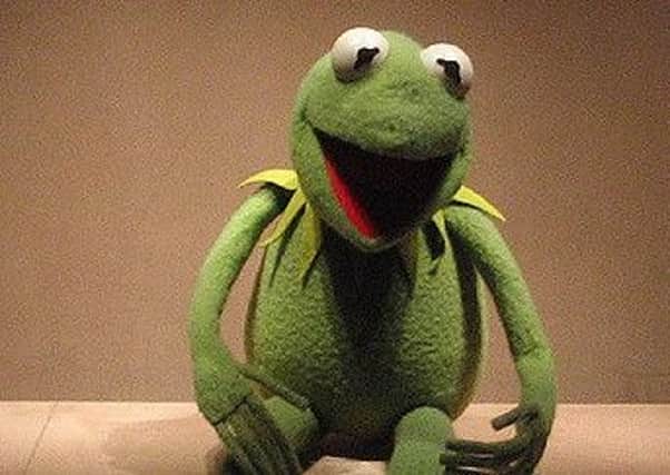 A kermit the frog puppet from the 1970s (like this one) was one of the unusual items donated to charity