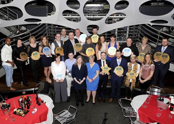 Representatives from the 17 venues who were successful in this years Best Bar None Awards across Falkirk district. Picture: Michael Gillen