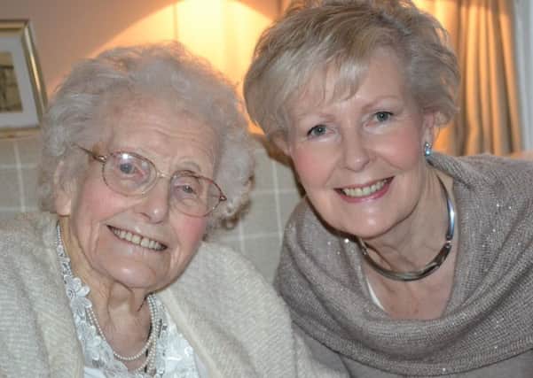 Susan Erskine (left) alongside daughter Margaret at Christmas 2015
