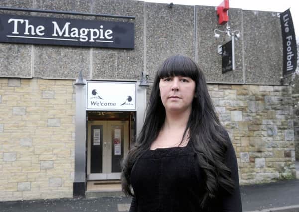 Falkirk bar The Magpie has been hit with a staggering estimated bill of Â£25,000  more than double its current Â£11,500. Lessee Melissa Tocher, picured, has started an online petition in a bid to get a fairer deal for pubs. Picture: Michael Gillen