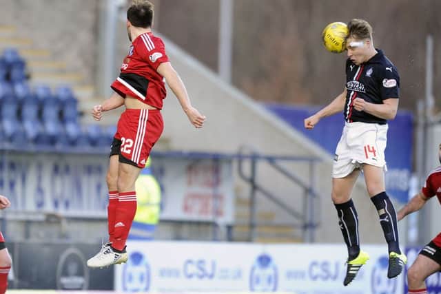 Peter Grant headed in Falkirk's equaliser. Pic by Michael Gillen.