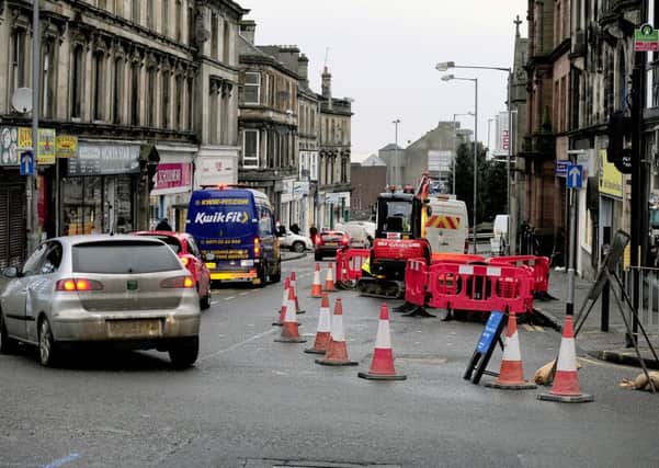 Road works at the corner of Princes Street and Vicar Street. Picture: Michael Gillen